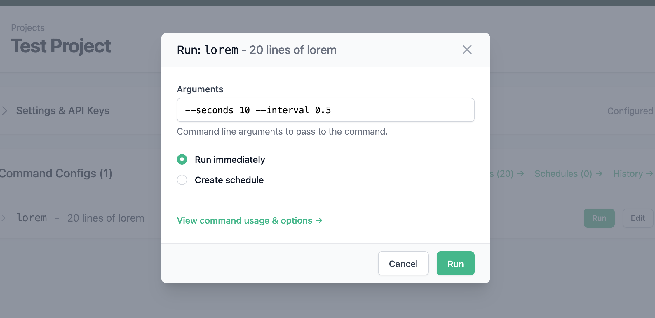 Running a Django management command from the dashboard